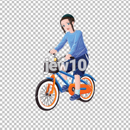 ילד רוכב על אופניים
